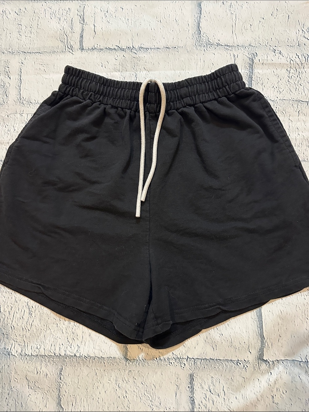 Women's Black Drawstring Athletic Shorts